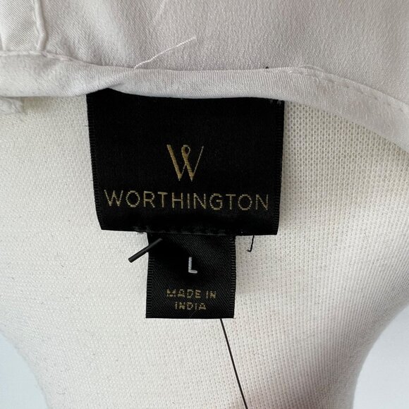 Worthington Floral Embroidered Mesh Upper Tank Top White Black Size Large NWT - Picture 8 of 10